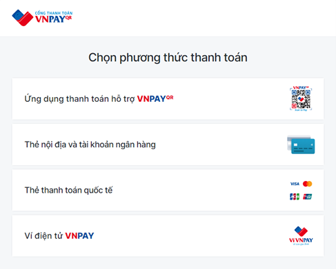 Hướng dẫn thanh toán VNPAY 4 Cac phuong thuc thanh toan qua VNPAY
