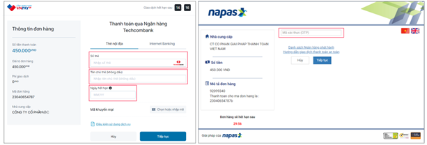 Hướng dẫn thanh toán VNPAY 6 Giao dien thanh toan qua The noi dia va tai khoan ngan hang