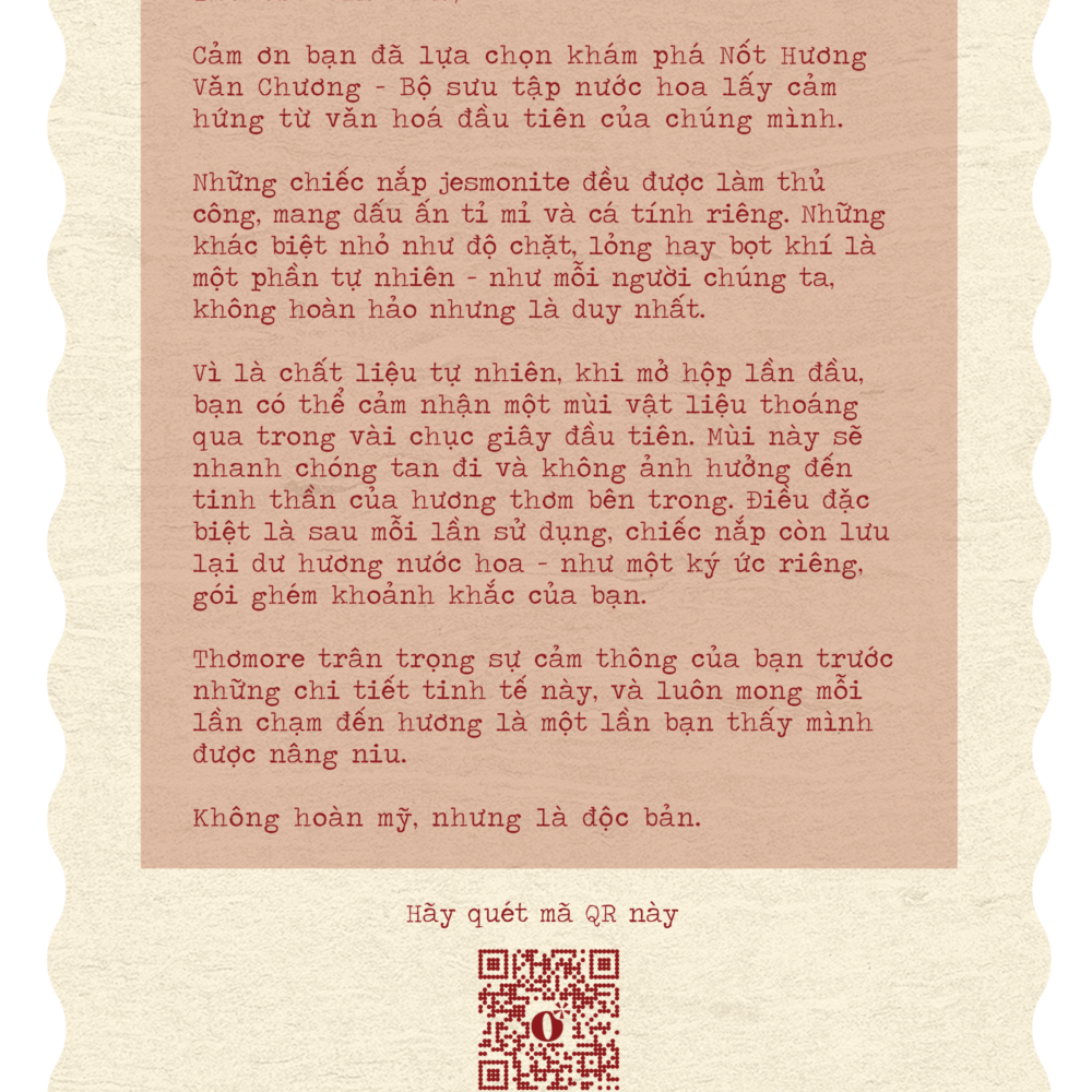 nước hoa Thơmore nắp chai jesmonite