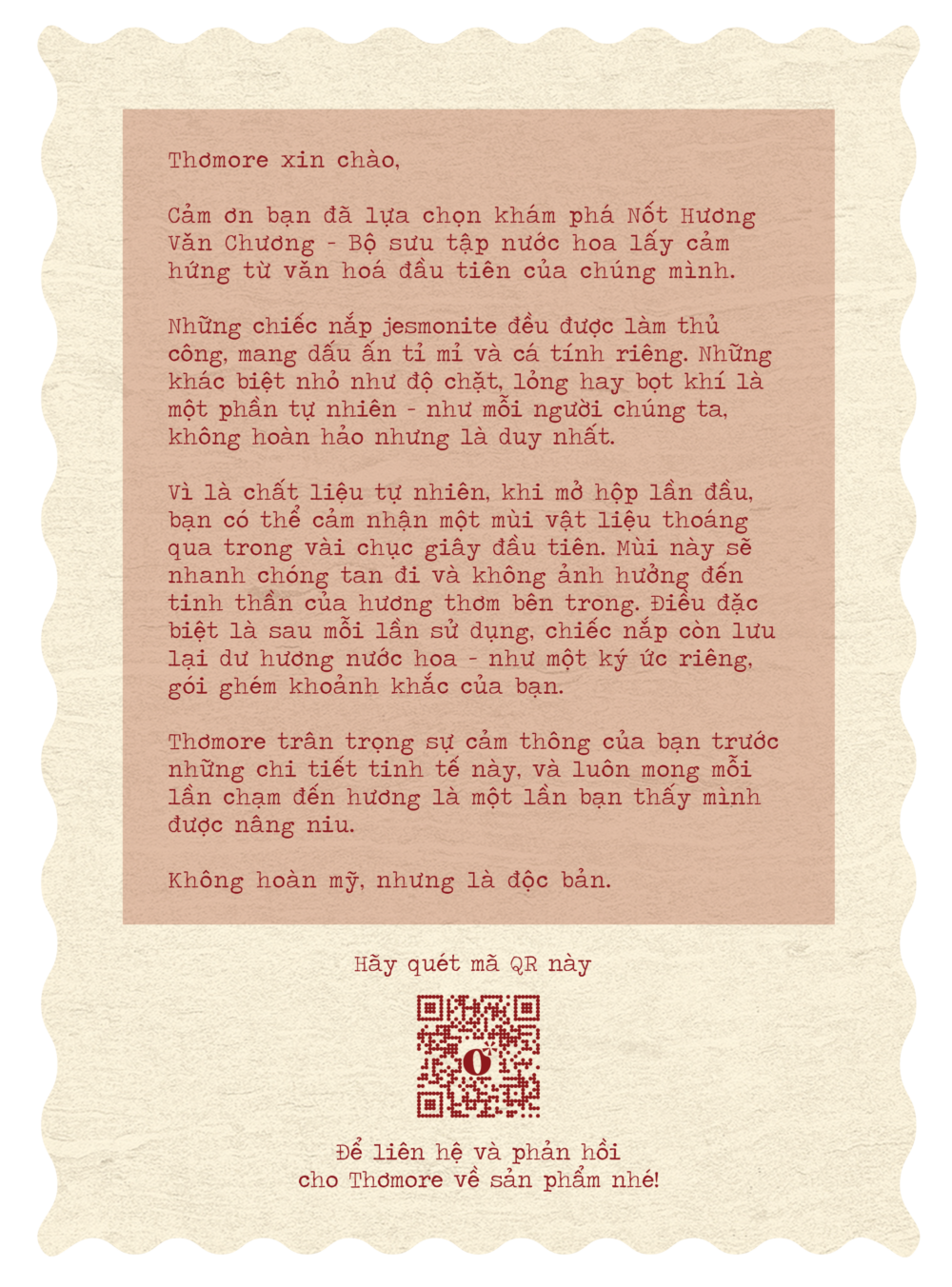 nước hoa Thơmore nắp chai jesmonite