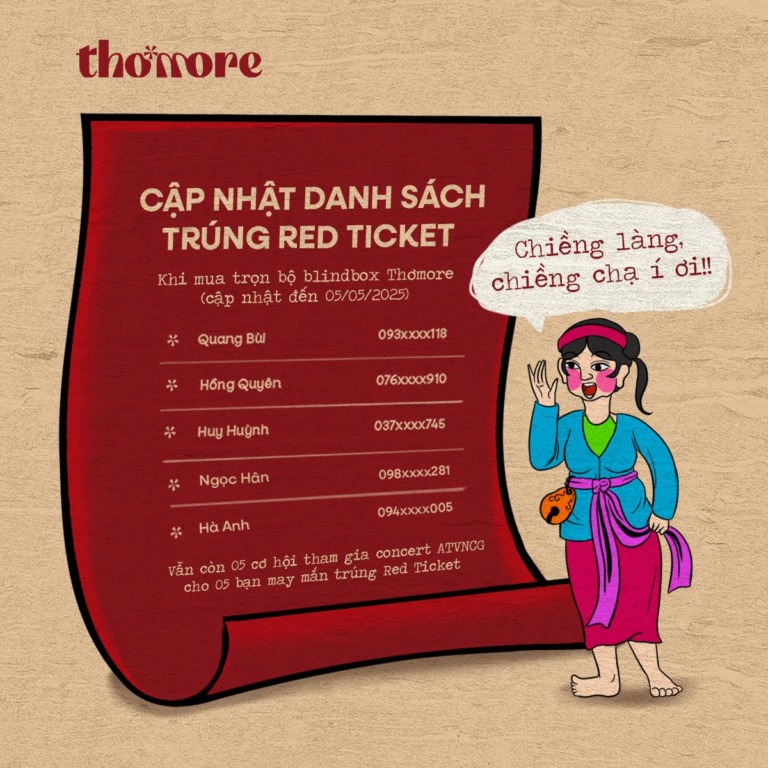 ĐÃ CÓ 05 BẠN TRÚNG VÉ "ANH TRAI VƯỢT NGÀN CHÔNG GAI" TỪ THƠM RỒI! 3 ĐÃ CÓ 05 BẠN TRÚNG VÉ "ANH TRAI VƯỢT NGÀN CHÔNG GAI" TỪ THƠM RỒI!