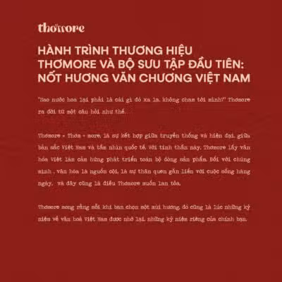HANH TRINH THUONG HIEU THOMORE VA BO SUU TAP DAU TIEN NOT HUONG VAN CHUONG VIET NAM