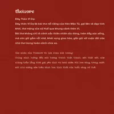 HANH TRINH THUONG HIEU THOMORE VA BO SUU TAP DAU TIEN NOT HUONG VAN CHUONG VIET NAM CAM NHAN DAY THON VI DA