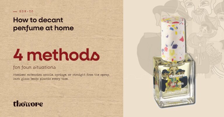 Thomore card: how to decant perfume at home, four methods