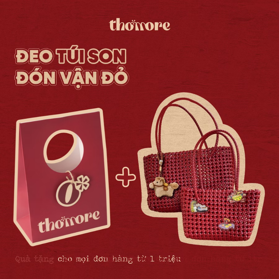 Alternative view of [Quà Tặng Không Bán] Túi Son Thủ Công + Túi Thơmore Tết Bính Ngọ 2026 Sắc Đỏ Cát Tường