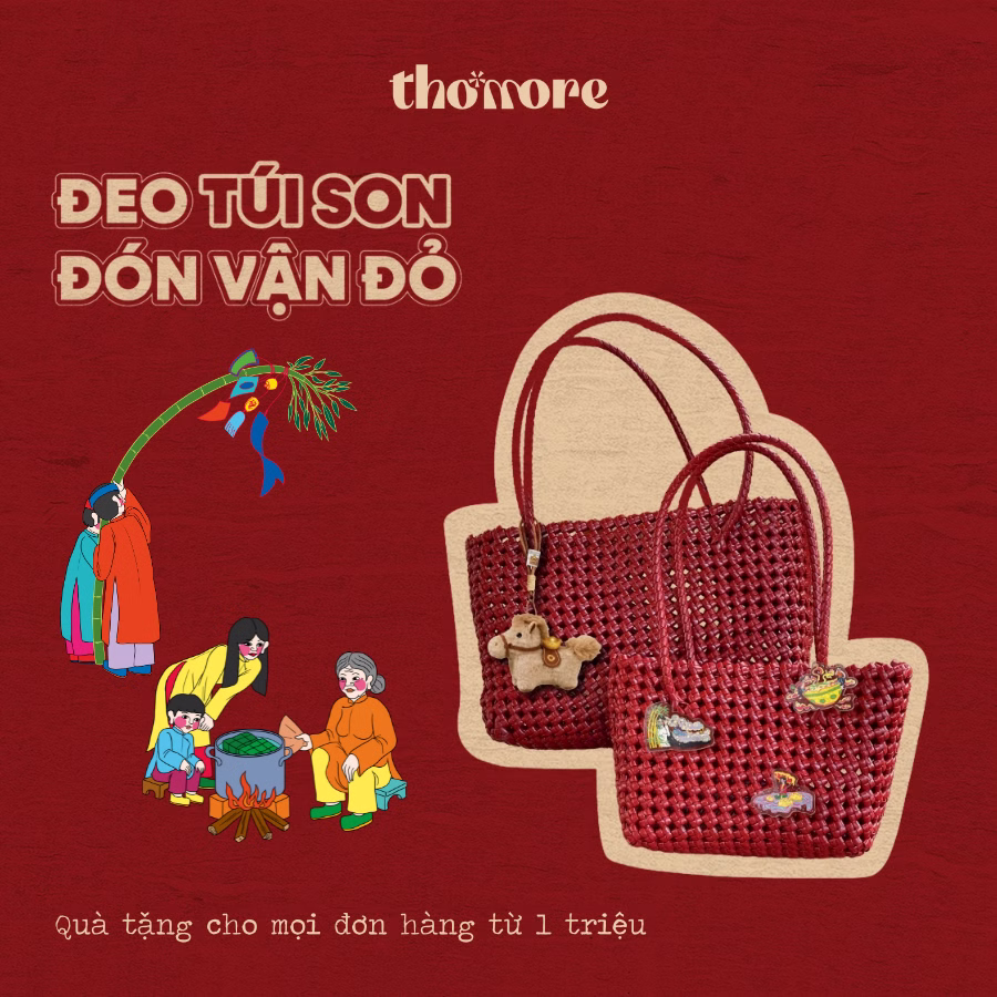 [Quà Tặng Không Bán] Túi Son Thủ Công + Túi Thơmore Tết Bính Ngọ 2026 Sắc Đỏ Cát Tường