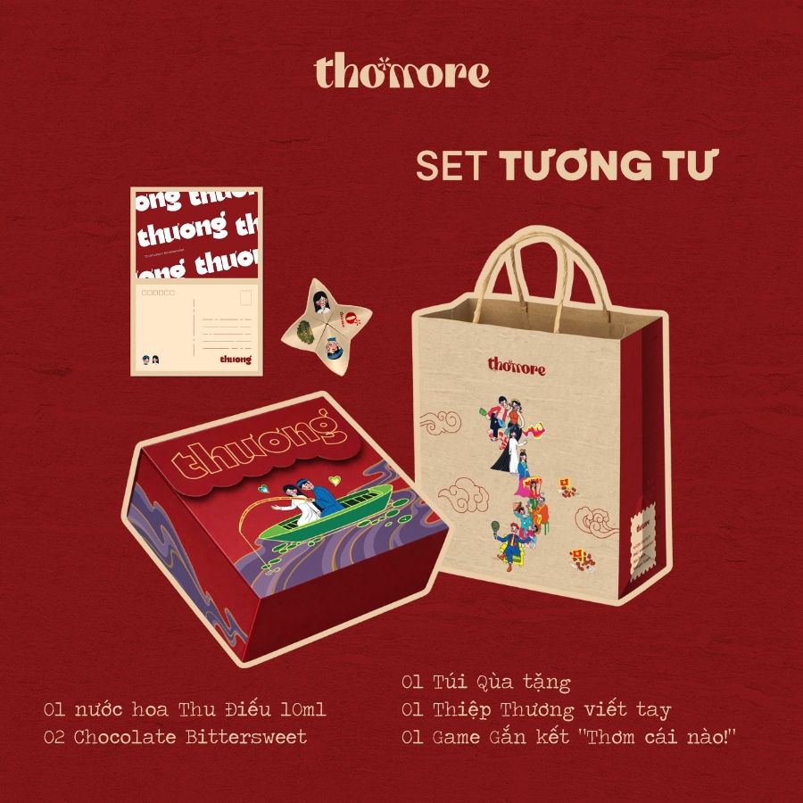 Quà Tặng Valentine Bạn Gái Người Yêu - Set Tương tư Thơmore x Bittersweet - Nước hoa & Chocolate Thủ Công