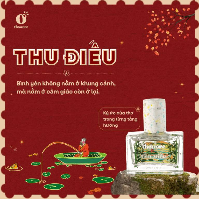 NƯỚC HOA THU ĐIẾU CÓ MÙI GÌ? VÌ SAO MÙI HƯƠNG GỢI CẢM GIÁC BÌNH YÊN? 1 Thu Điếu mang hương thơm ngọt thanh, tinh tế với đào, hoa mộc tê, hoa nhài và gỗ tuyết tùng. Tìm hiểu mùi hương gợi cảm giác bình yên, thanh lịch từ Thơmore.