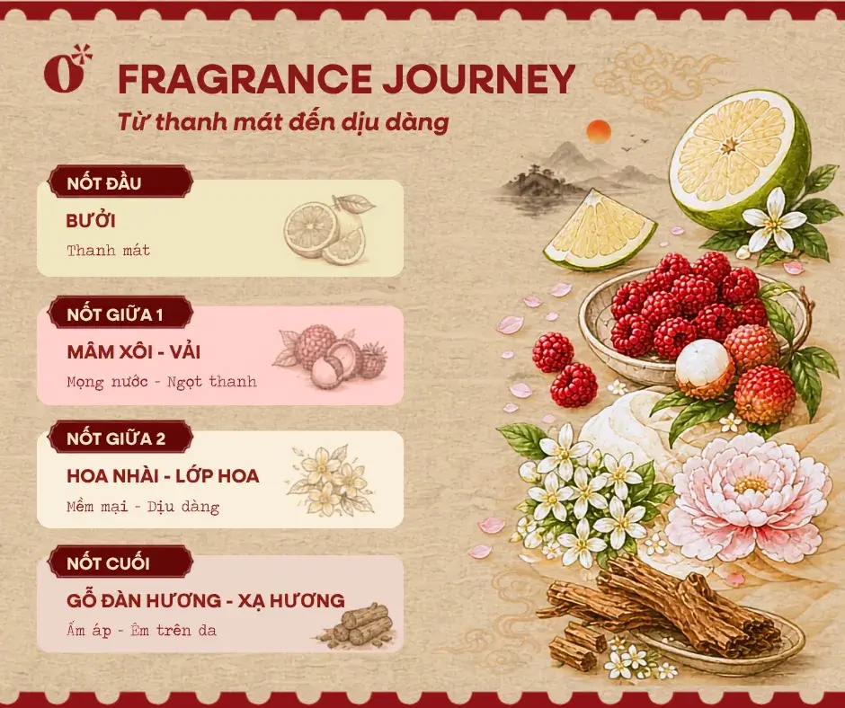 Nước hoa Bánh Trôi Nước có mùi gì? Hương thanh mát trong trẻo và tấm lòng son 5 Bốn Nốt Hương Tạo Nên Bánh Trôi Nước