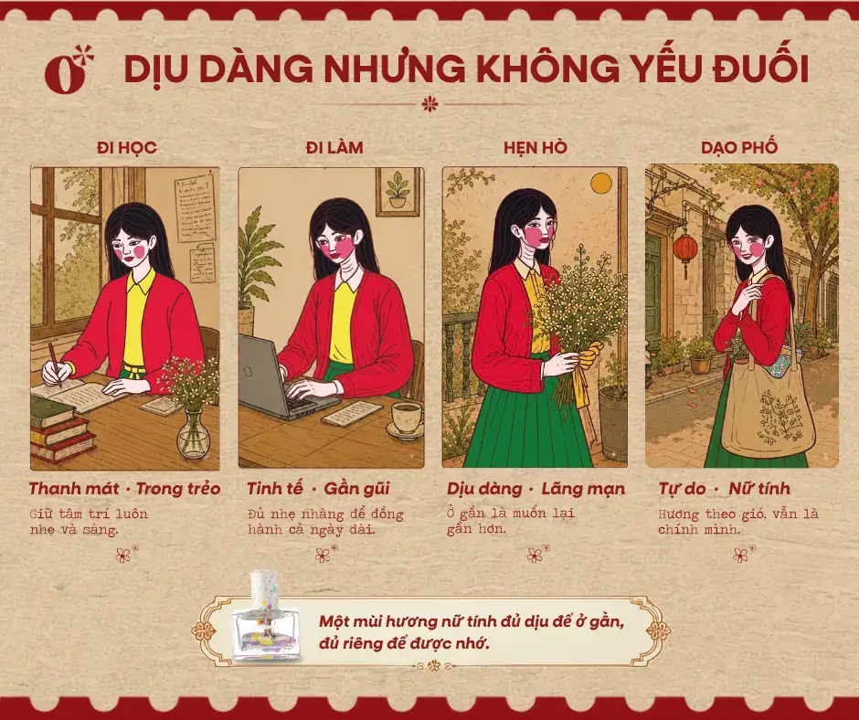 Nước hoa Bánh Trôi Nước có mùi gì? Hương thanh mát trong trẻo và tấm lòng son 7 Bánh Trôi Nước Phù Hợp Với Ai?